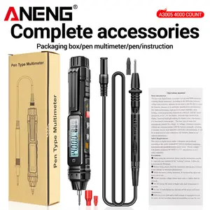 ANENG A3005 Pen-style Digital Multimeter Standard Package (without batteries): True RMS (TRMS) 4000-count, AC/DC voltage and current tester, capable of measuring resistance, capacitance, diodes (equipped with a non-contact voltage sensor) and continuity