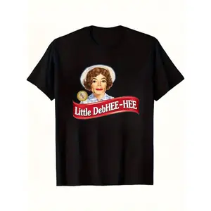 1pc Vintage Little Debbie Graphic T Shirt For Men And Women Casual Tee With Medium Stretch Crew Neck Perfect For Sports Hiking Cycling Beach Party Breathable Moisture Wicking Fit For Spring Summer In Black
