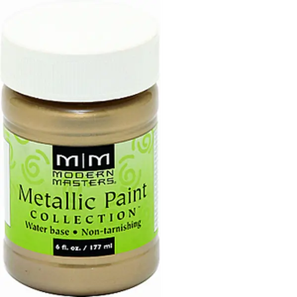MODERN MASTERS ME206 6 oz. Champagne Metallic Paint - Opaque Brushed Formula for Lamps, Ceilings, Walls, Carved Surfaces