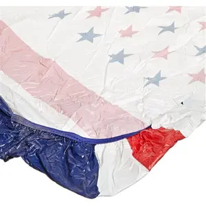 212 MAIN Disposable Windproof Elastic Fit Table Cover, 30x96in Patriotic Plastic Dust Cover, Pack of 25 Home Care Decoration Supplies