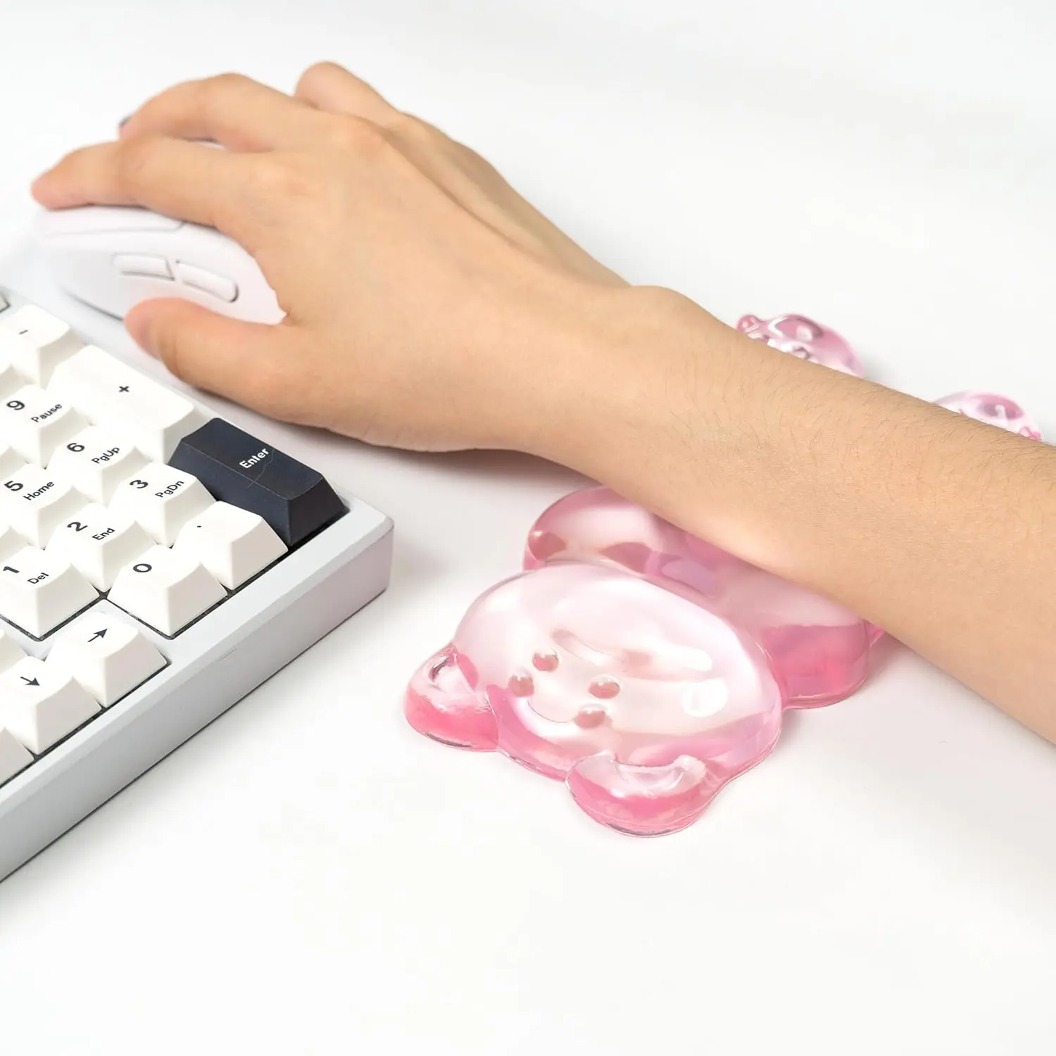 Cute Bear Mouse Wrist Rest - Pain Relief Gel Wrist Support for Home Office, Laptop & PC Gaming