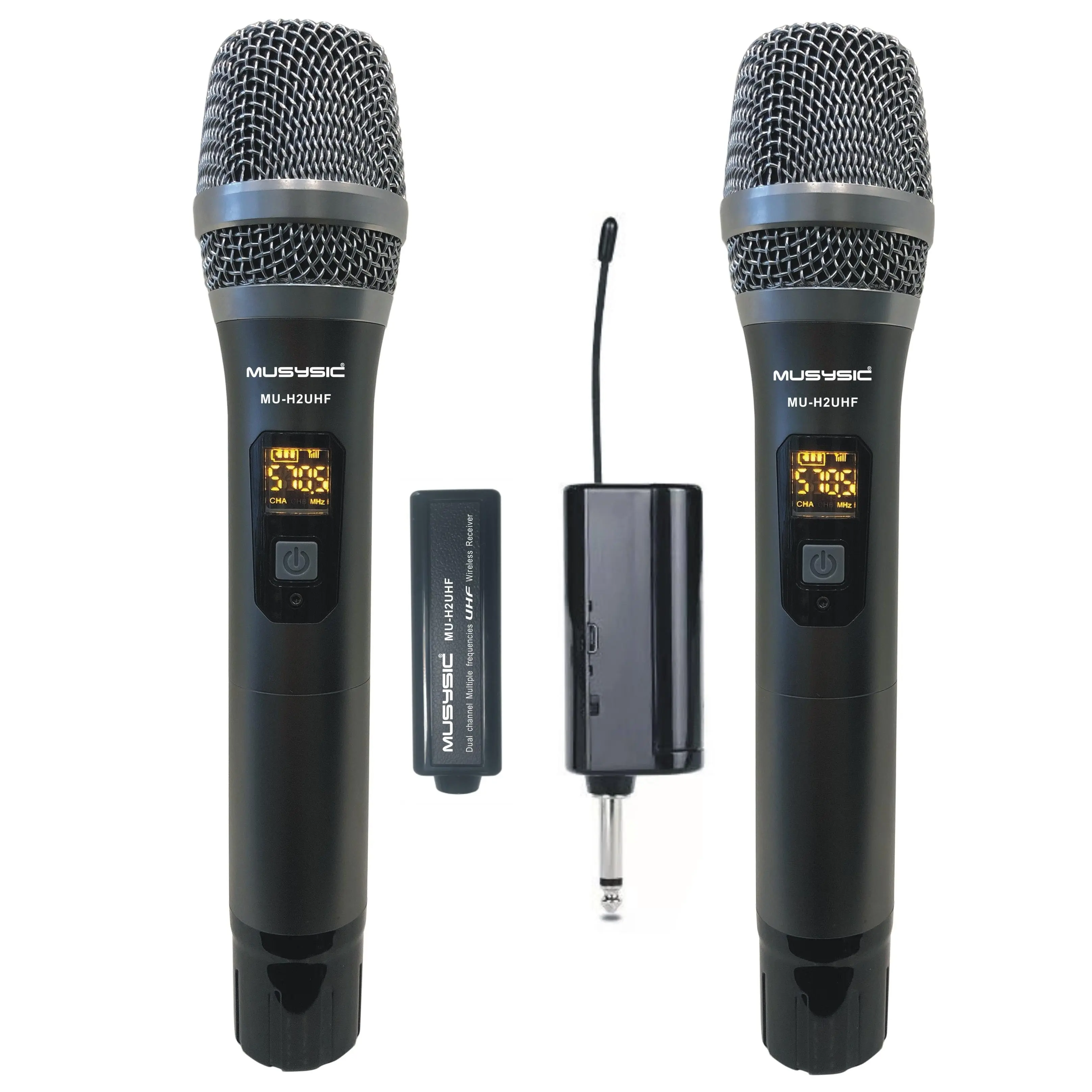 Dual-Channel Professional UHF Handheld Wireless Microphone System MU-H2UHF