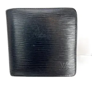 Pre-owned Louis Vuitton leather Small Leather Goods Vintage Black Epi Multiple Men's Wallet Classic Design