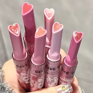3 PCS Heart Shaped Lipstick/Lip Gloss Lip Makeup Sets Color Cosmetic Glossy Lip Care