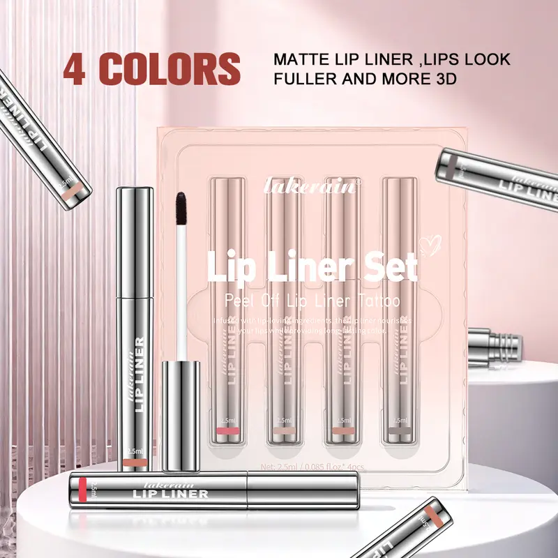 【US 2026 Deals for You Days】,Peel Off Matte Lip Liner, 4 Counts/set Transfer-proof Lip Stain,Women's Gifts   Upgraded Version