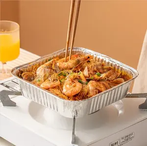 20 PCS 8×6.5×1.5 Inch Square Aluminum Foil Pans | Food Grade, High Temp Safe for Picnics/Daily Meals/Takeout