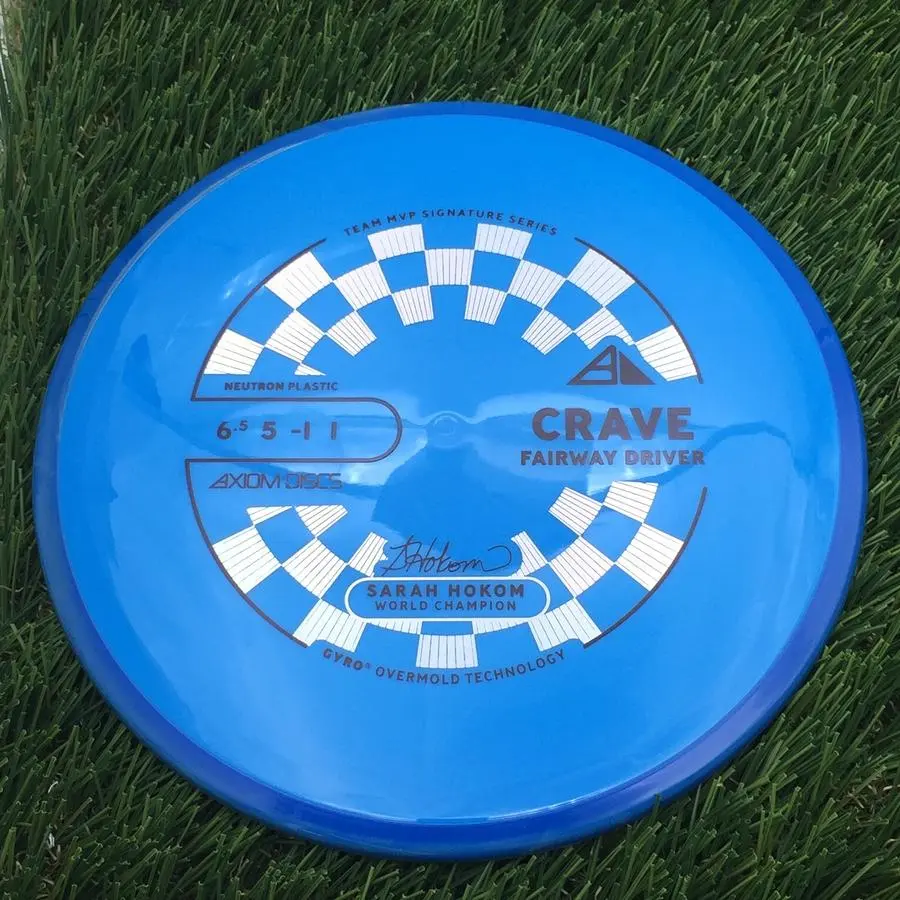 Axiom PLC Neutron Crave with Sarah Hokom World Champion Signature Series Team MVP Stamp - 163.4g - Blue Rim On Light Blue