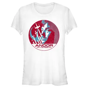 Juniors Womens Star Wars: Andor Cassian Join the Rebellion Badge T Shirt