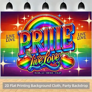 2D Flat Printing Backdrop Banner 1pc, Pride Is A Celebration Background Cloth, Multipurpose Durable Wall Covering, Holiday Gift, for Living Room Bedroom Office Home Outdoor Decor/ Party Deco, Studio Prop, Home Decor, Colorful Banner, Festive Backdrop