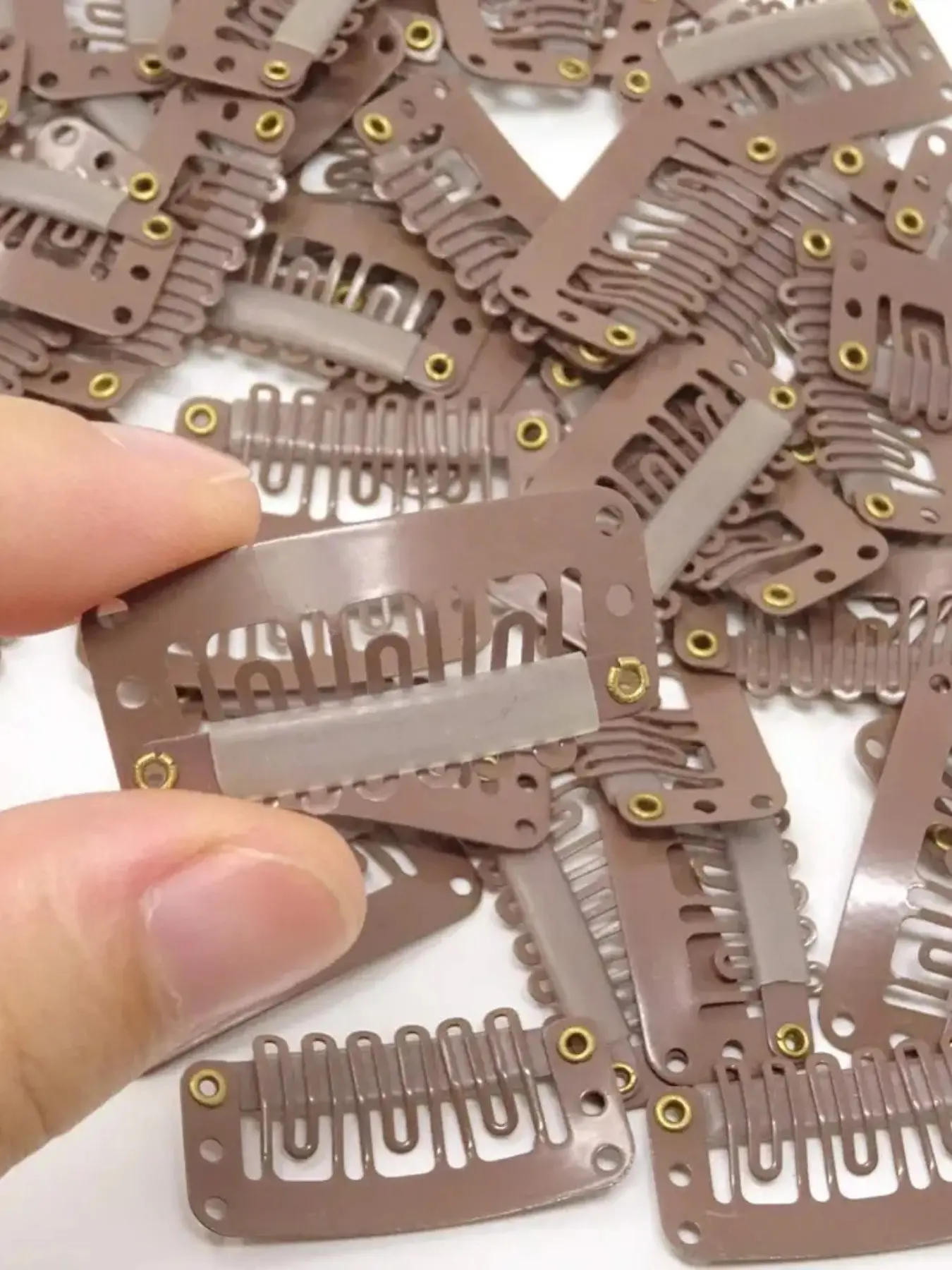 50-Pack Hair Clip Extensions Clips //, Metal Fixed Clamps for Wig Pieces & Blocks, Women's Fake Hair Accessories, Stainless Steel Clips, Hair Style Accessory