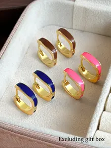 Elegant Geometric Copper Earrings Set for Women, Fashionable Daily Wear, Perfect for Parties and Gatherings, 3 Pairs