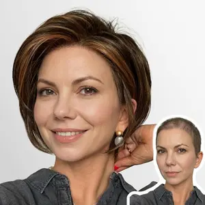 Raven – WIGYY 10 Inch Mono Top Lace Straight Elegant Bob Wig, Short Natural Look Glueless Heat-Resistant Synthetic Wig, Realistic Scalp Mono Top Style, Lightweight Adjustable Cap for Older Women