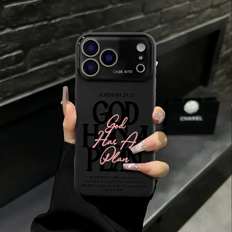 God Has A Plan Christian iPhone Case, Bible Verse Design Phone Case for iPhone 17 Pro Max 16 15 Plus 14 13 12, Shockproof Durable Protective Case, Faith-Based Phone Case Suitable for All People