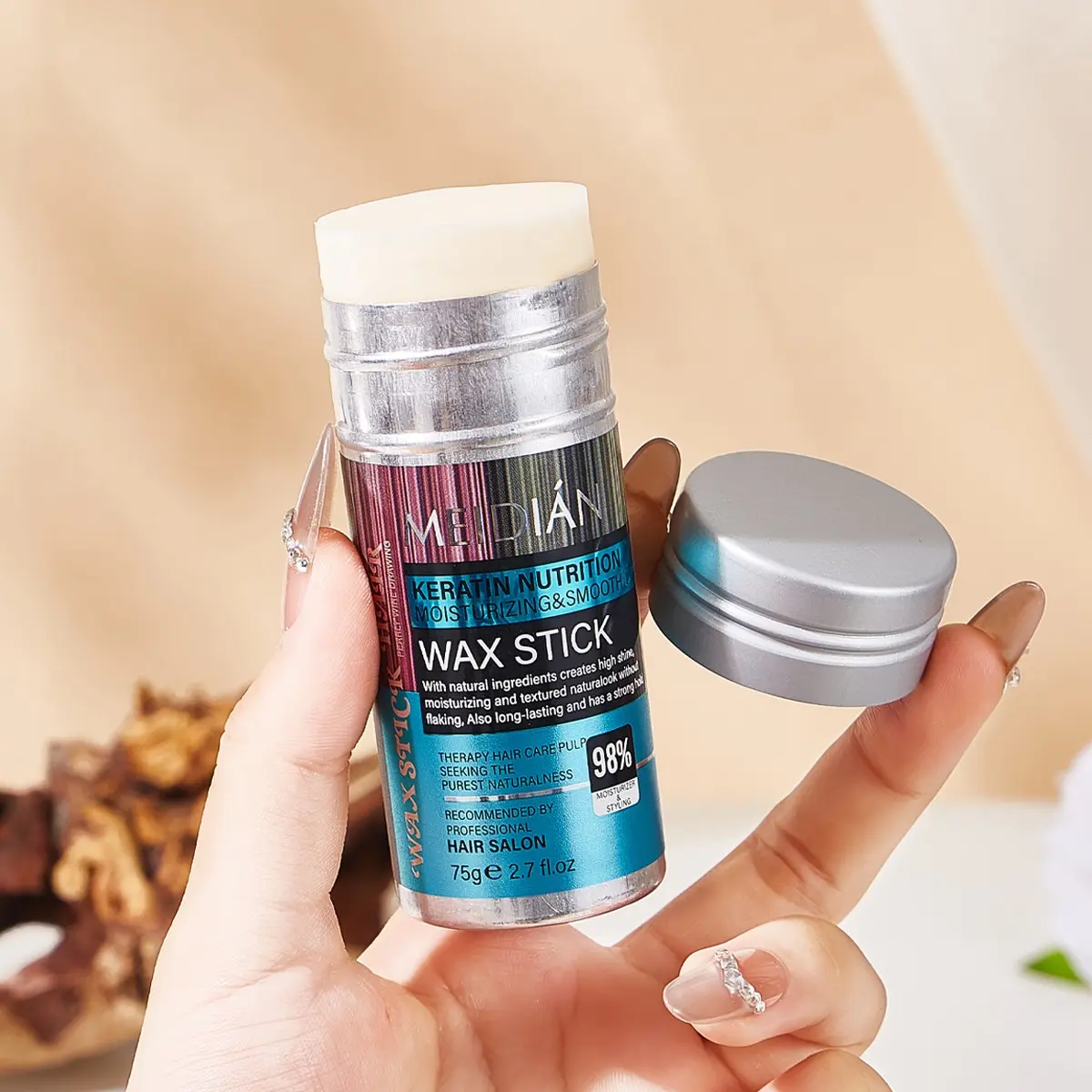 Long-Lasting Strong Hold Hair Wax Stick Smooths Frizzy Hair, Natural Creamy Texture Easy to Apply, Unisex Hair Styling Tool, Perfect Gift for Friends