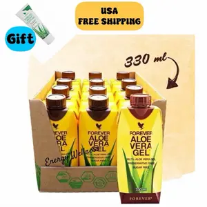 12 Forever Living - Aloe Vera Gel - 99.7% Pure Inner Leaf Aloe Vera Juice - Preservative-Free - 11.15 fl oz (Pack of 12 )