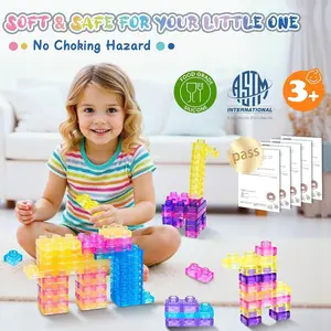 Pinch music jelly soft rubber sensory touch building blocks 40-piece patchwork toy set stacking toys with animal and nature themes is very suitable for giving children gifts