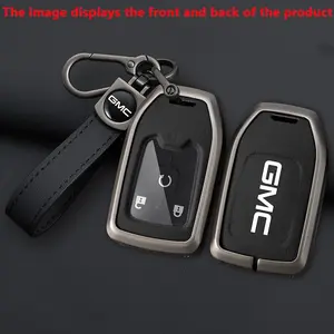 Zinc Alloy Leather Car Key Case, Car Key Holder for Chevrolet Colorado Silverado 3500hd 1500 2500hd, Gmc Yukon Canyon Sierra Remote Key Protector