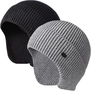 Men’s Windproof Winter Ski Beanie – Stretchy Knit Hat with Earflaps, Warm Soft Touch, Long-Lasting Cold Weather Protection