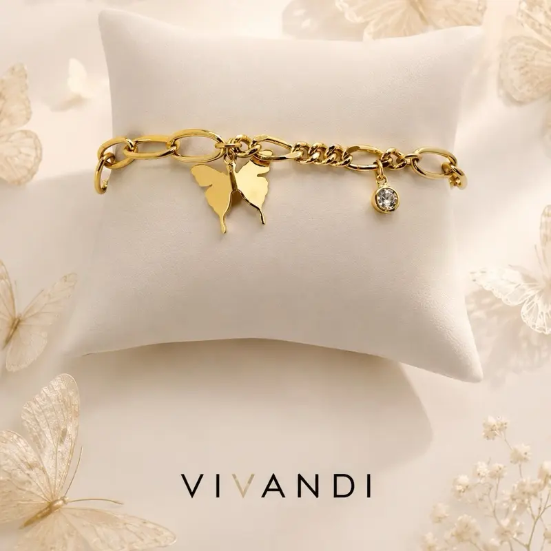 Vivandi Butterfly Charm Bracelet