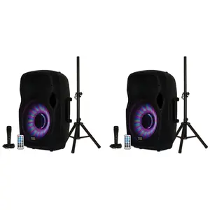 Acoustic Audio by Goldwood 1000W Bluetooth Speaker with Flashing LEDs, 2 Pack Acoustic Audio by Goldwood 1000W Bluetooth Speaker with Flashing LEDs, 2 Pack