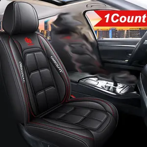 Car Front Seat Cover, 1 Count PU Leather Car Single Front Seat Protector, Universal Logo Car Seat Cushion, Car Seat Protectors, Car Interior Accessories for Men & Women