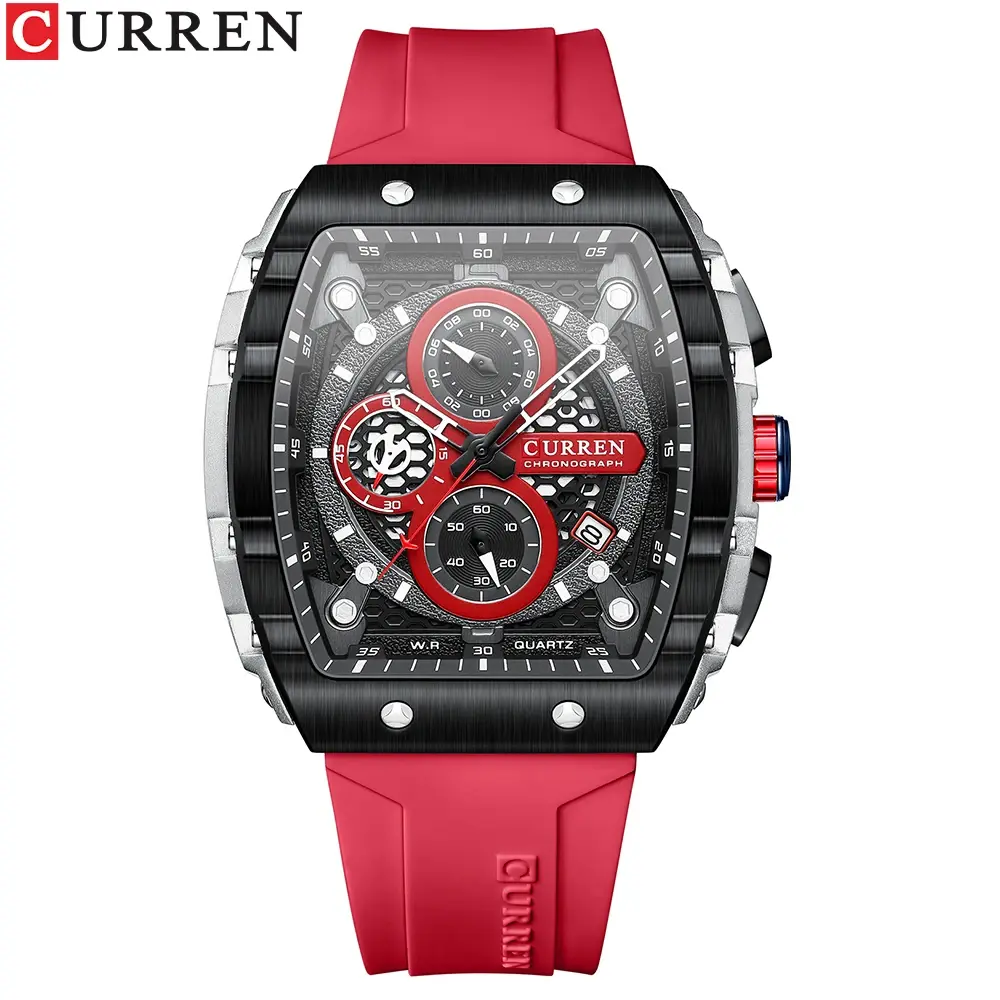 NOIR MERIT: Top Brand Men's Watches Luxury Square Quartz Wristwatch Waterproof Luminous Chronograph Watch for Men Date Clock Curren
