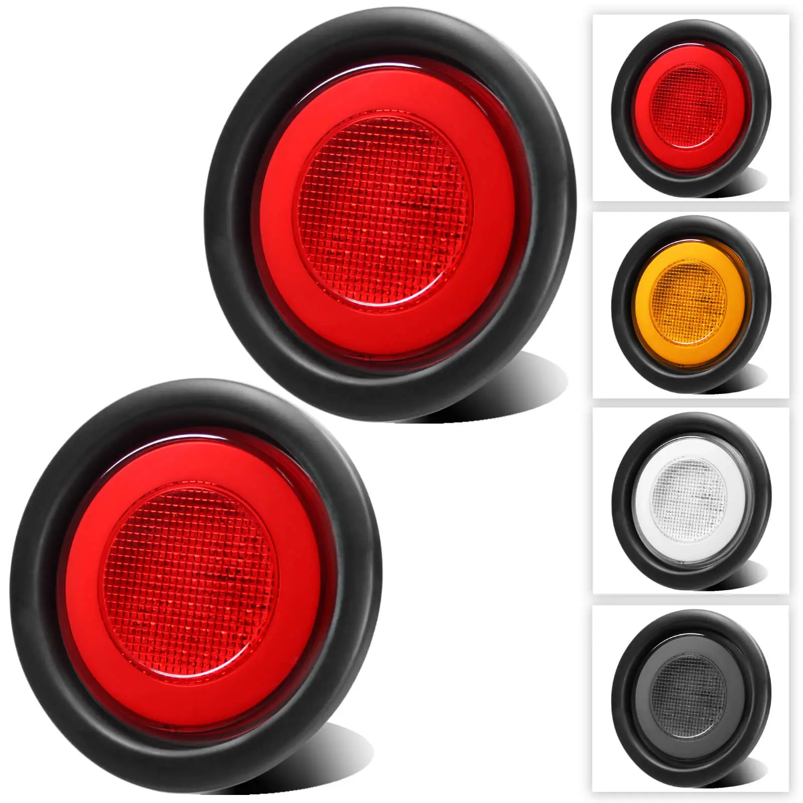4" Round LED Tail Light Halo for Trailer, 2Pcs