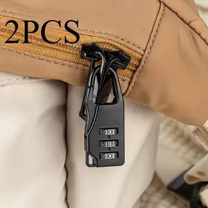 2pcs Metal Travel Padlock, 3-Digit Combination Lock, Waterproof Anti-Theft Safety Lock for Backpacks, Luggage, Suitcases, Matte Surface, Travel Accessories, Travel Essentials