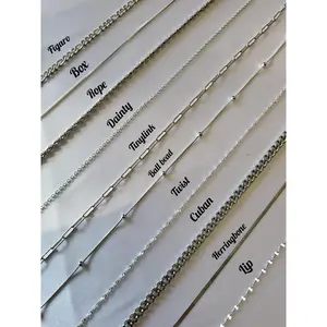 Silver Stainless Steel Non Tarnish Unisex Chain Necklace