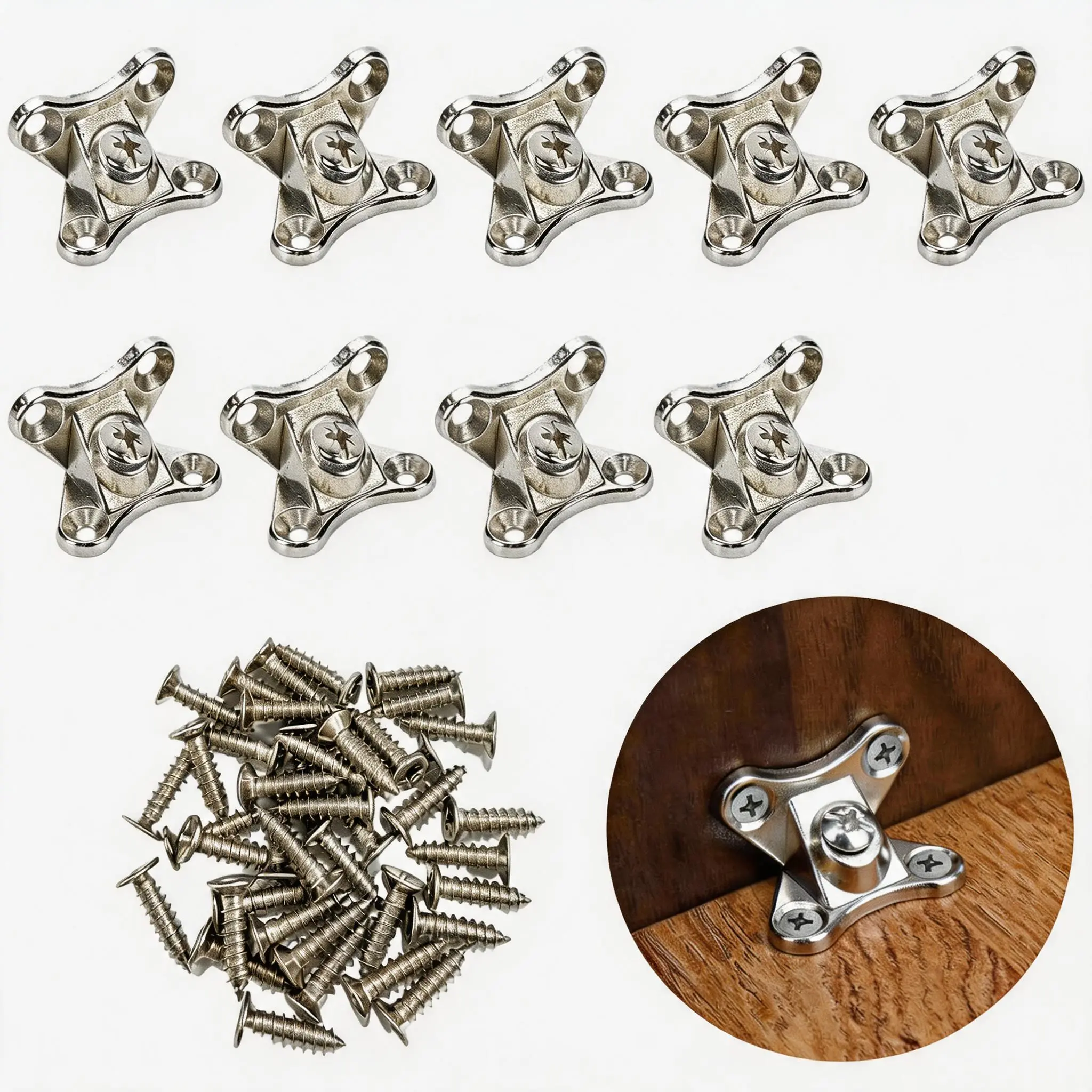 10Pcs Detachable Zinc Alloy Corner Brace - Removable Right Angle Zinc-Coated Brackets for Wood Furniture Shelf Support, Cabinet Repair & DIY Woodworking Projects, Right-Angle Clamping Brackets, Diy Users