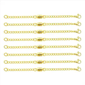 Magnetic Necklace Extender Adjustable Chain Extenders for Necklaces,Magnetic Necklace Clasps and Closures Gold