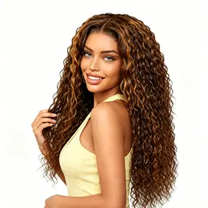 【NEW】Nadula Warm Caramel Brown Water Wave 13x4 Lace Frontal Wig with Honey Highlights Sun-Kissed Golden Brown Body Wave Human Hair Wig Summervibes