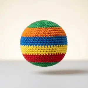 Hacky Sack Ball Handmade-Footbag Crocheted Design 1 Piece Multicolor Assortment