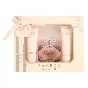 Bamboo Silver Perfume Gift Set for Women – 3 Piece Set (100ml Eau de Parfum + 90ml Shower Gel + 90ml Body Lotion)
