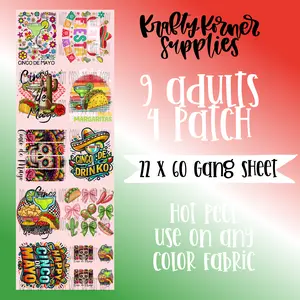 Cinco De Mayo DTF Transfer Gang Sheet, 22 x 60