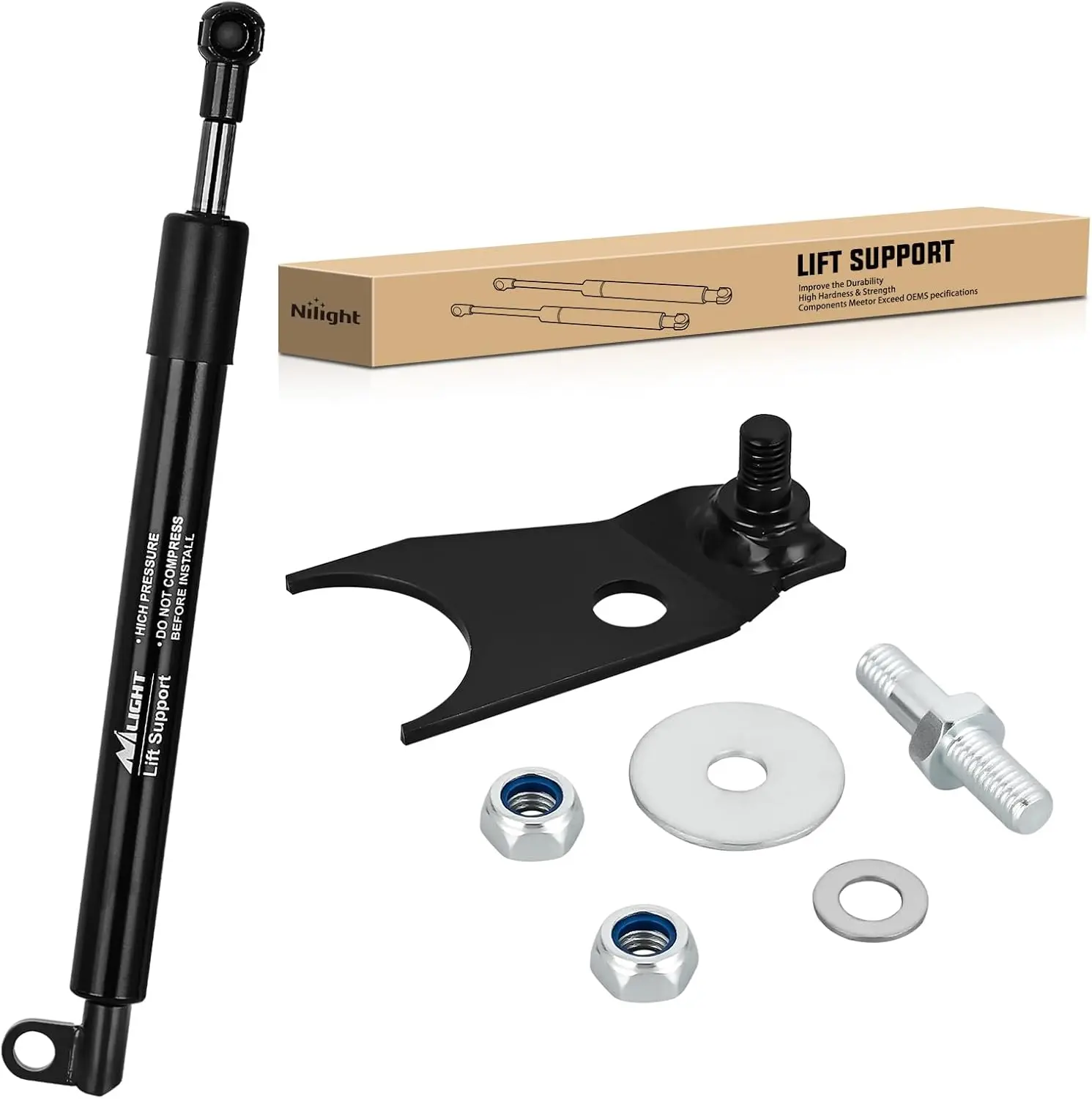 Nilight Steel Pickup Tailgate Assist Shock - Vehicle Accessories, Truck Accessories, Smooth Drop Riveted Mount High Cycle Life Auto Part, Tail Gate Lift Damper for 99-06 Chevrolet Silverado, GMC Sierra, Chevy 1500, 10Mm, Easy Install