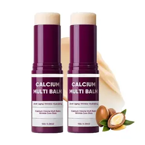 2 Pcs Anti Aging Duo Calcium Multi Balm 10g Korean Skin Care Calcium Volume Stick Collagen Wrinkles Face Eye treatment  With Beta-Carotene,Shea Butter,Vitis Vinifera Seed Oil  (2*10g)