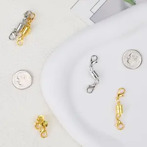 Magnetic Necklace Clasp and Closures with Double Lobster Clasp, 14K Gold and Silver Necklace Extenders for Women Jewelry Magnetic Clasps for Necklaces, Bracelet Necklace Extender(12PCS)