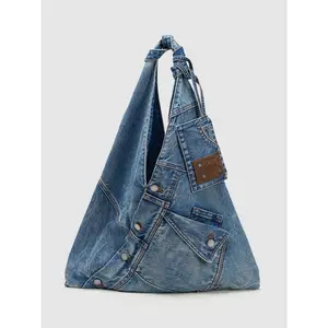 URBAN REVIVO 2026 #Springfresh Denim Leather Shoulder Bags Womensbag UAYB50083 SpringStatements