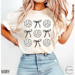 Volleyball Bows Comfort Colors® Shirt Volleyball Mom Gift for Volleyball Coach Volleyball Season Tshirt Bows Trending Volleyball Team Funny