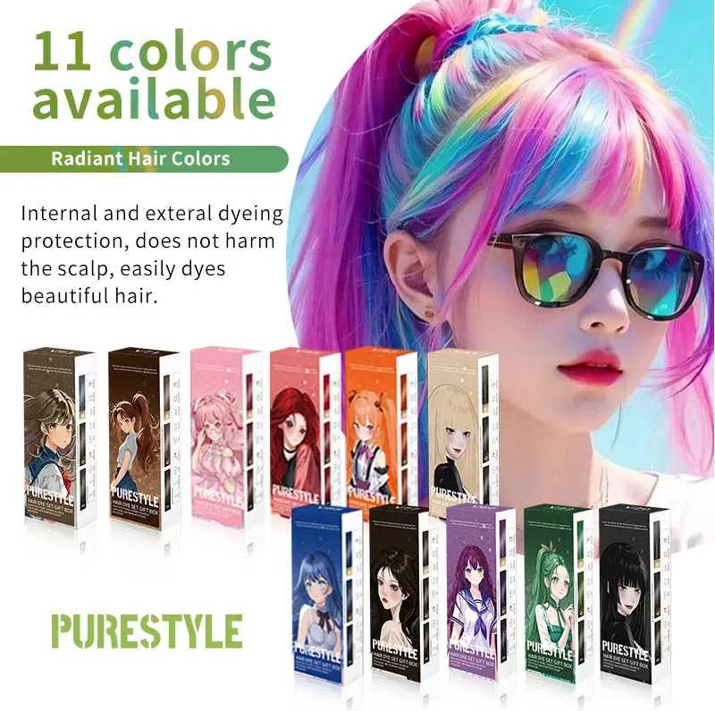 At-Home Permanent Hair Color Set | 11 Trendy Colors | Hair Dye Kit with 100ml Hair Dye Cream, 100ml Developer and Complete DIY Hair Coloring Tools