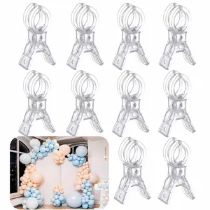 10pcs 3.5 Inch Thick Transparent Plastic Spring Clips, Multipurpose Balloon Arch Fixing Clamps, Ideal for Weddings, Parties, Crafts