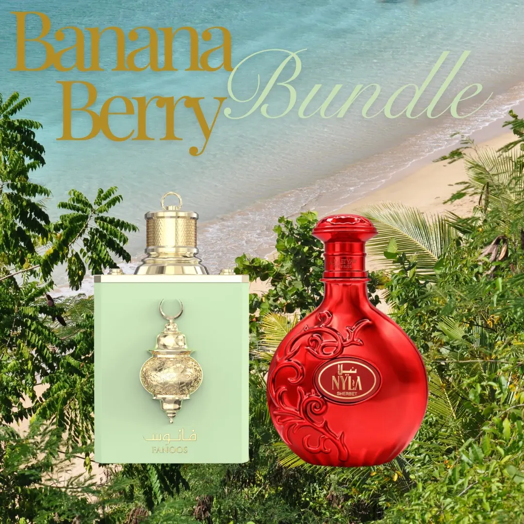 Ro's Banana Berry Bundle | Arabiyat Nyla Sherbet + Amaran Fanoos | Women's Fragrance | 100 ML 3.4 OZ | Eau De Parfum | Banana - Pear & Coconut Milk