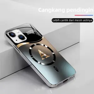 Suitable for [iPhone 13 Mini] high-end MagSafe phone case，The Latest Electroplated Glass Phone Cases—Choose from 26 Different Letters.YM99