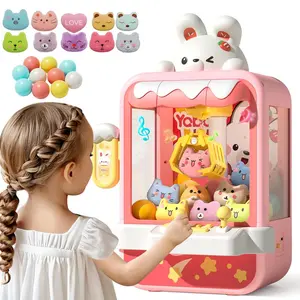 Cute Rabbit Claw Machine Party Gifts, Fun Prize Grabber Game with Plush and Balls for Home Party and Holiday Gifts