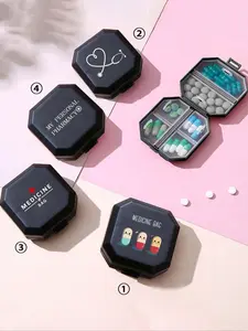 Portable Compartment Medicine Box, 6-Compartment Capsule Storage, Travel Pill Case, Mini Pill Organizer, Moistureproof Vitamin Container