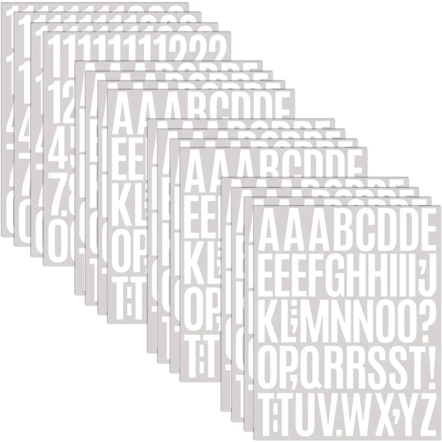 840 PCS 16 Sheets Letter Stickers 2 Inch Large Alphabet Sticker Vinyl Self Adhesive Waterproof Number Sticker Suitable for Indoor Outdoor Mailbox Poster Crafts (Blackbody,White)