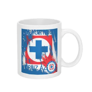 Cruz Azul Football Logo Mug, La Máquina Blue Design Cup, Mexico Soccer Team Gift, Travel Insulated Mug, 11oz Tea Mug, 15oz Coffee Mug, Ceramic Mug