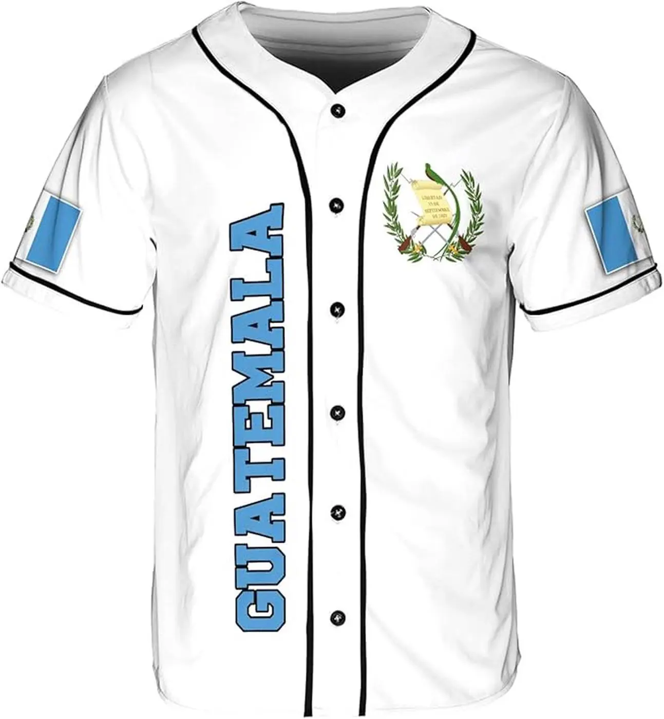 Customized Guatemala Baseball Jersey Shirt - Personalized Guatemalan Pride T-Shirt with 3D Design