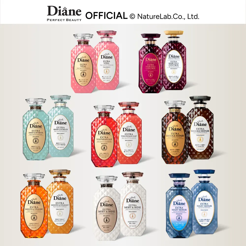 Moist Diane Perfect Beauty Argan Oil & Keratin Shampoo & Treatment Set for Hair Fall & Damage Repair | Official Partner